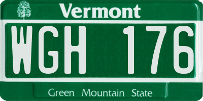 VT license plate WGH176