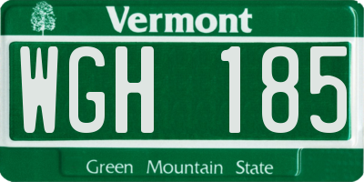 VT license plate WGH185