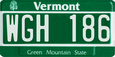 VT license plate WGH186
