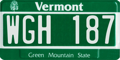 VT license plate WGH187