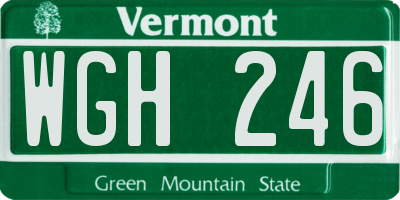 VT license plate WGH246