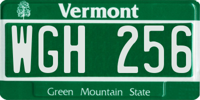 VT license plate WGH256
