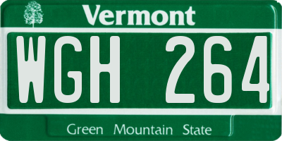 VT license plate WGH264