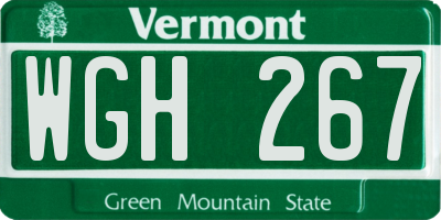 VT license plate WGH267