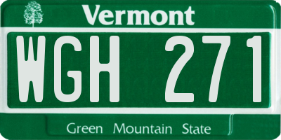 VT license plate WGH271