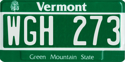 VT license plate WGH273