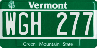 VT license plate WGH277