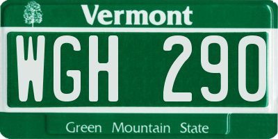 VT license plate WGH290