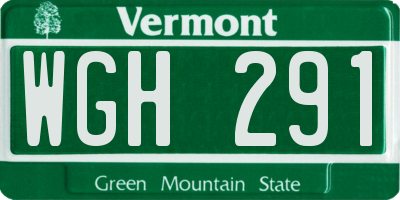 VT license plate WGH291