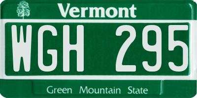 VT license plate WGH295