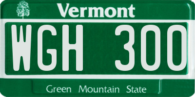 VT license plate WGH300