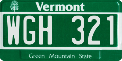 VT license plate WGH321