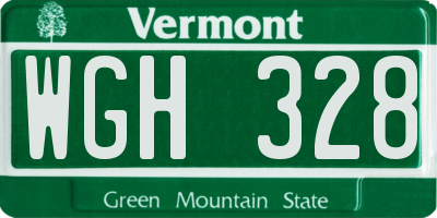 VT license plate WGH328