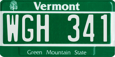 VT license plate WGH341