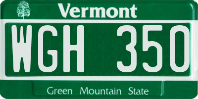VT license plate WGH350
