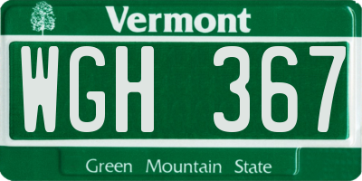 VT license plate WGH367