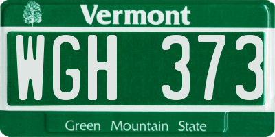 VT license plate WGH373