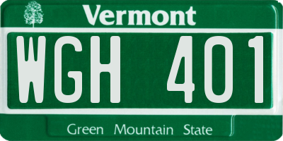 VT license plate WGH401