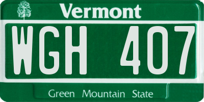 VT license plate WGH407