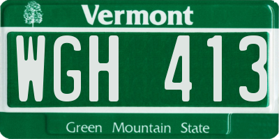 VT license plate WGH413
