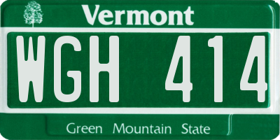 VT license plate WGH414