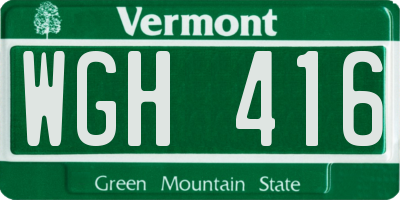 VT license plate WGH416