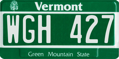 VT license plate WGH427