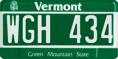 VT license plate WGH434