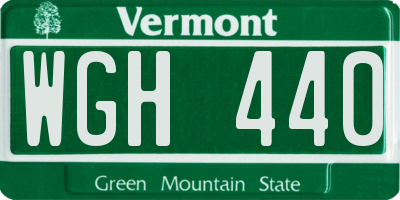 VT license plate WGH440