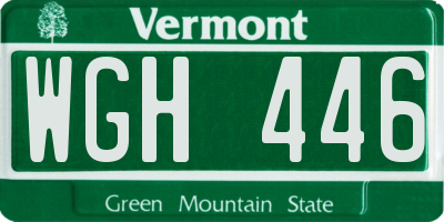 VT license plate WGH446