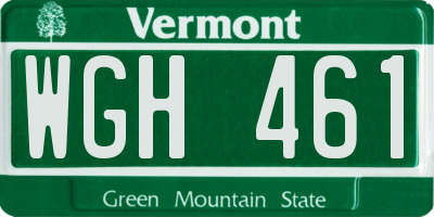 VT license plate WGH461