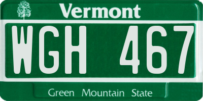 VT license plate WGH467