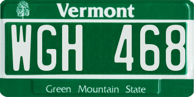 VT license plate WGH468