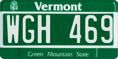 VT license plate WGH469