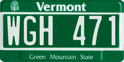 VT license plate WGH471