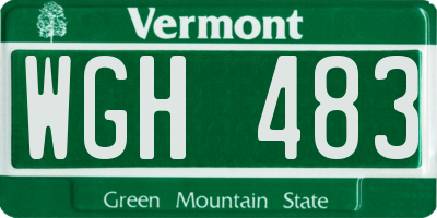VT license plate WGH483