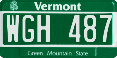 VT license plate WGH487