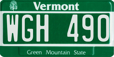 VT license plate WGH490