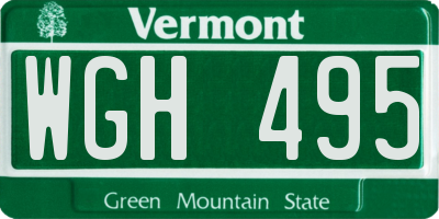 VT license plate WGH495