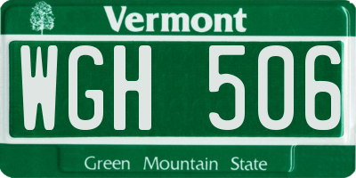 VT license plate WGH506