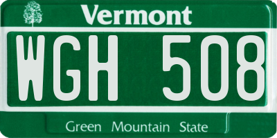 VT license plate WGH508