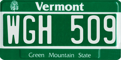 VT license plate WGH509