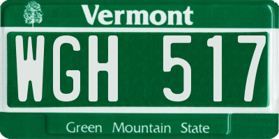 VT license plate WGH517