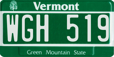 VT license plate WGH519