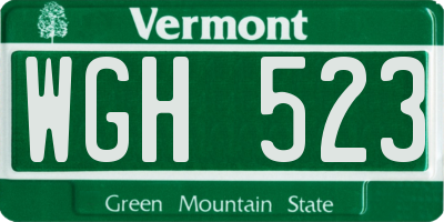 VT license plate WGH523