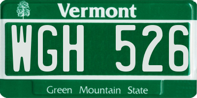 VT license plate WGH526