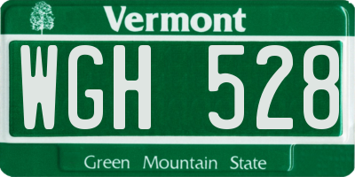 VT license plate WGH528