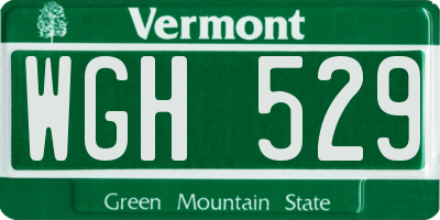 VT license plate WGH529