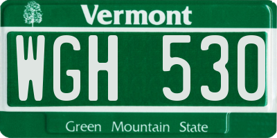 VT license plate WGH530