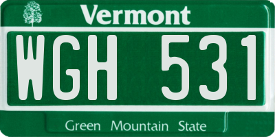 VT license plate WGH531